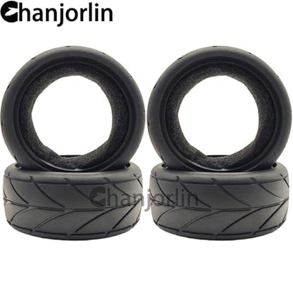 1/10 RC Rally Racing Touring Tires OD 65mm Soft Rubber On Road Tyres For 1:10 Street Car Tamiya TT01 TT02 XV01 TA06 A959 PTG2 HPI KYOSHO HSP PTG2 Traxxas RC Drift Wheels 4PCS