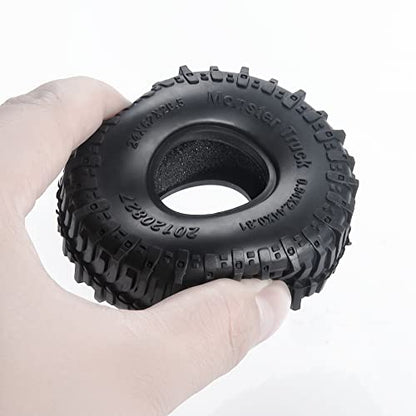 MOHERO 4PCS 1.0" Mud Grappler Rubber Tyre 1.0 Wheel Tires 62 * 22MM for Axial SCX24 90081 AXI00001 002 004 005 006 RC Crawler Car (A Style) - color: C-a Style