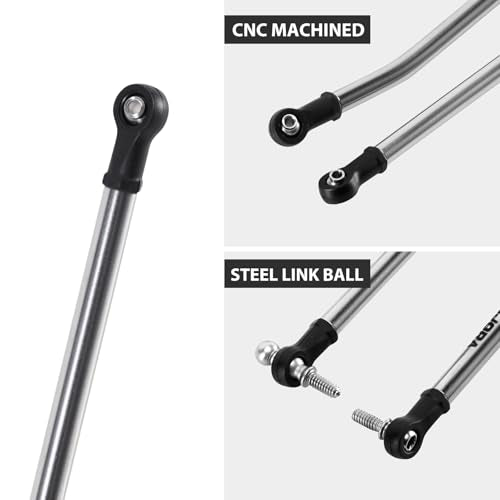 INJORA Stainless Steel High Clearance Chassis Links for 1/30 Axial SCX30