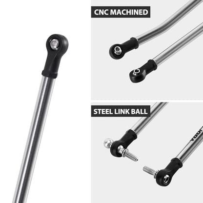 INJORA Stainless Steel High Clearance Chassis Links for 1/30 Axial SCX30