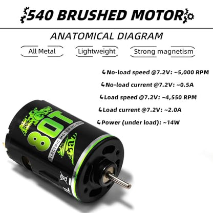 Brushed Power Combo 540 80T 3.175MM Motor 60/320A ESC BEC 6V/2A Splash-Proof for 1/10 RC Crawler Car Axial SCX10 AXI03007 90046 TRX4 D90 Monster Truck