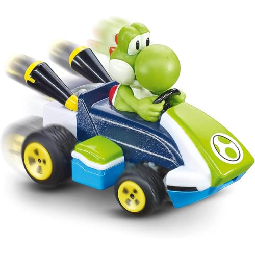 Carrera RC Nintendo Mario Kart 2.4 GHz Mini Collectible Radio Remote Control Toy Car Vehicle - Yoshi | Official Licensed Mario Miniature Collectible Toy RC Car for Kids 6+, Ready To Run, Rechargeable Battery, Radio RC Racing - style: Yoshi