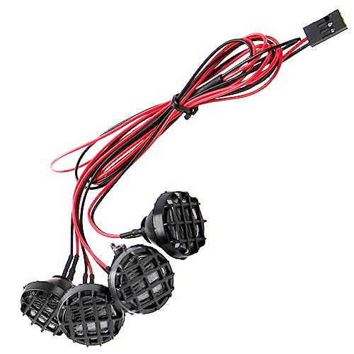 RC Car 4 LED Headlights with Light Cover Lampshade Compatible with Traxxas TRX-4 Axial SCX10 D90 CC01 HSP HPI 1/10 RC Crawler Car - size: Round Light Cover