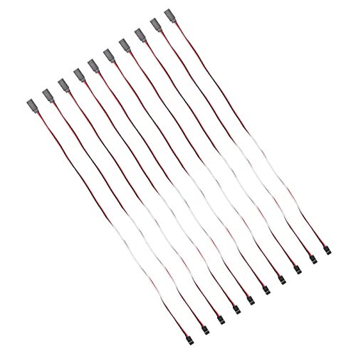Servo Extension Cable 3 Pin Brass Core High Conductivity Flexible Durable Wire for RC Cars Drones Helicopters Aircraft 10PCS Set (500mm Male to Female) - size: 500mm male to female