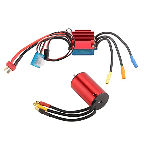 Brushless Motor and ESC Combo, S2845 3700KV Aluminum Alloy High-Speed Motor with 35A ESC for Traxxas for HSP 1/12 RC Car