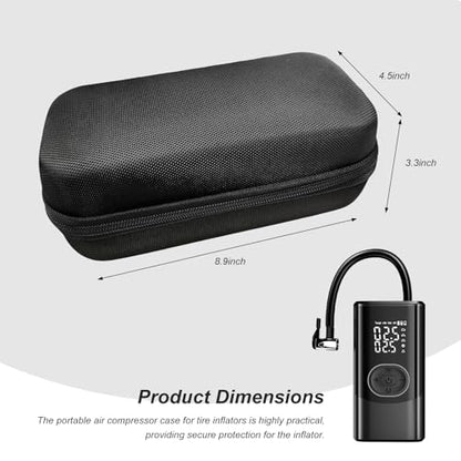 Tire Inflator Portable Air Compressor Case, Car Air Pump Storage Holder Protective Box for USB Cable Connector, Handheld Case Compatible with Most Tire Inflators & Accessories
