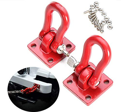 1/10 RC Rock Crawler Accessories Trailer Buckle and Tow Hooks Chain Kit for 1:10 RC Trucks Axial SCX10 Tamiya CC01 D90 D110 TF2 Car Parts - color: Red Kit