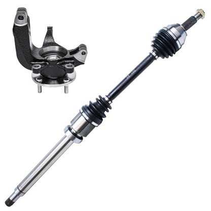 Detroit Axle - Front Right Steering Knuckle Kit for 06-11 Ford Focus w/Auto | Trans., Passenger Side CV Axle Shaft Steering Knuckle & Wheel Bearing Hub 2006 2007 2008 2009 2010 2011 Replacement - size: 2UX47687/Pair