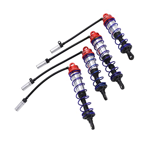 RC Shock Absorber Set Oil Adjustable Front Rear Damper High Performance Upgrade for 1/8 RC Car Crawler Truck Truggy Aluminum Alloy 4PCS (Red) - color: Red