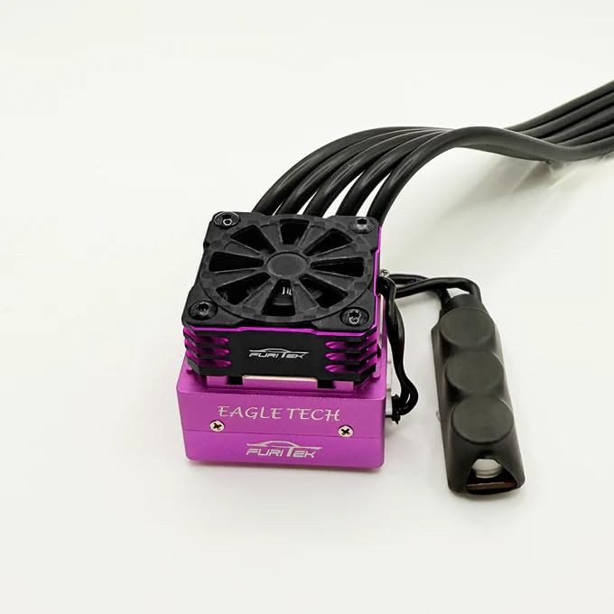 Furitek EagleTech 160A 1/10 Sensored Brushless ESC w/Fan – Remote Control Car, RC Car Drift/Racing 1/10 Scale Upgrade Electronics (Purple (FUR-2671))