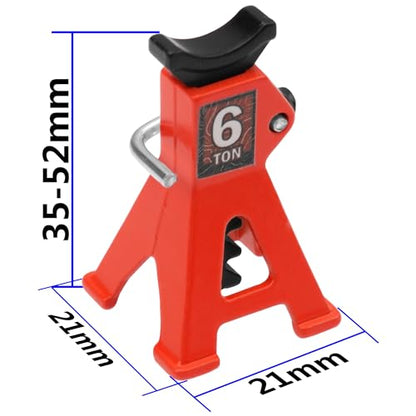 4Pcs ShareGoo 1/24 RC Scale Toy Decoration Metal RC Mini Toy Jack Stands Simulation Compatible with 1/18 1/24 RC Crawler SCX24 AX24 TRX4M FCX24 RC Crawler Car (Red) - color: Red