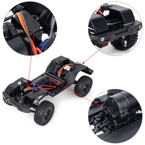 150mm TRX4M Wheelbase Assembled Frame Chassis Front Rear Axles Gearbox for 1/18 RC Crawler Bronco Defender Upgrade Part