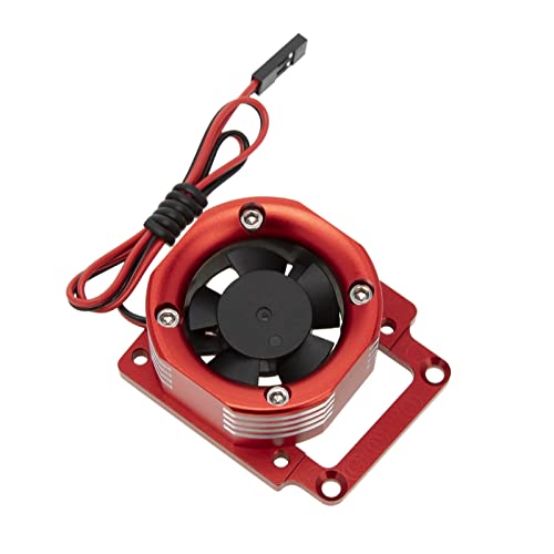 DKKY RC Motor Cooling Fan Heatsink 21000 RPM for Traxxas 1/8 4WD Sledge Motor with LED Light, Red - color: Red