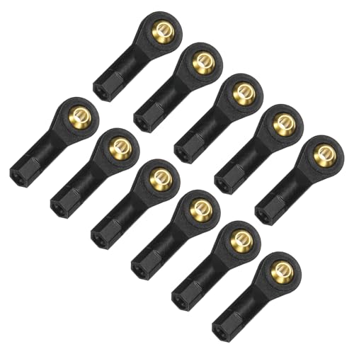MECCANIXITY M3xL27mm RC Plastic Tied Rod Ends Link Ball Joint Head Kit Ball Head Link Joints Steering Linkage Upgrade Accessories for RC Crawler Car Pack of 11, Black - size: M3xL27mm