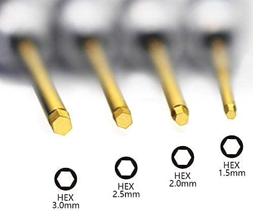 4pcs 1.5mm 2.0mm 2.5mm 3.0mm Hex Screw Driver Set Titanium Hexagon Screwdriver Wrench Tool Kit for Multi-Axis FPV Racing Drone RC Quadcopter Helicopter Car Models - style: 4pcs Screwdrivers