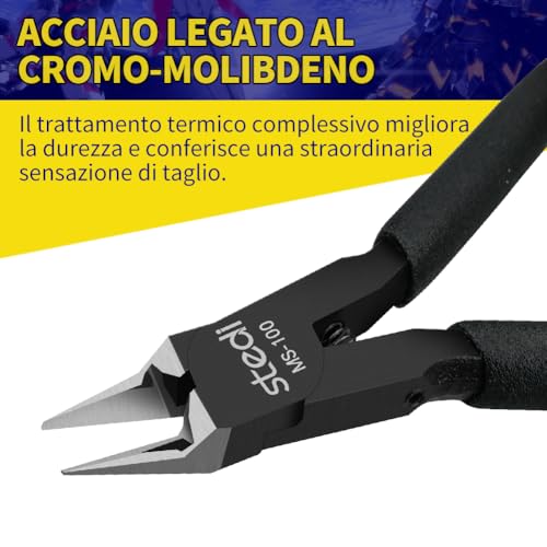 stedi 4.7-inch Model Nippers, Ultra-thin Double-edged, Non-slip Grip | Model Accessories, Sprue Cutter for Gundam Building Repairing and Fixing - style: Double-edged (Black_Most people's choice)