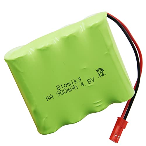 Blomiky 2 Pack JST 4.8V 800mAh Ni-Cd Rechargeable Battery Pack with JST Plug and 2 USB Cable Replacment for Kolegend 1/18 Scale RC Hydraulic Excavator / 1331 JST Battery 2