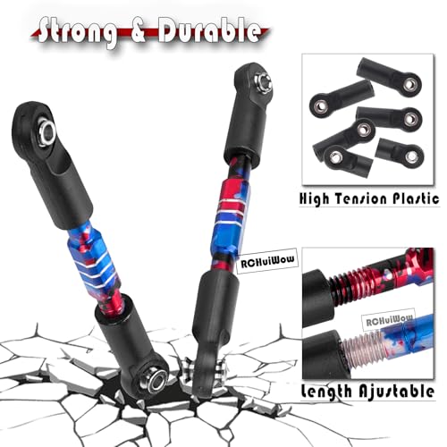RC Alloy Turnbuckles Camber Links Upgrades Part for 1/10 Slash 4WD(VXL),Rustler 4WD(VXL),Stampede 4WD(VXL),Bandit 4WD(VXL),Hoss 4WD(VXL) Adjustable Tie Rods & Turnbuckles,Colorful - color: Colorful-1set