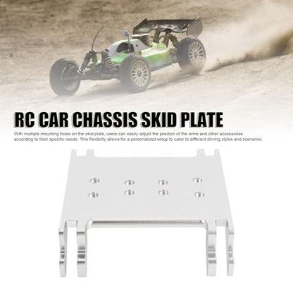 RiToEasysports Rc Car Accessories, Lightweight Aluminum Alloy Multiple Holes Chassis Skid Plate For RR10 1/10 Rc Car (Silver)
