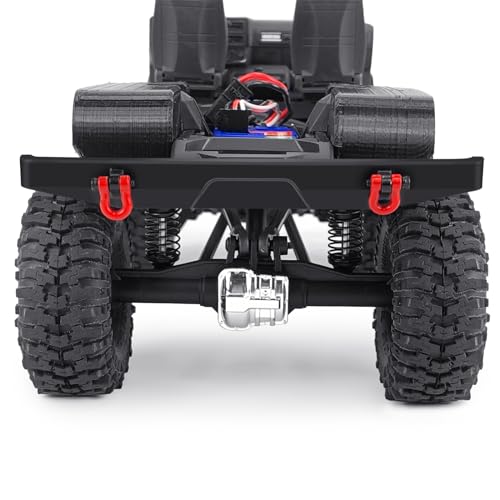 CNC Aluminum Front & Rear Bumper Mounts Set for 1/18 TRX4M RC Car | 26g Front and 16g Rear Bumper with Tow Trailer Hook for 1/18 TRX4M High Trail K10 RC Crawler Car Upgrade Parts