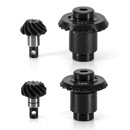 INJORA Steel Alloy Stock Gear and Overdrive Helical Gear for FCX24 FCX18 - size: 12/24T+12/20T