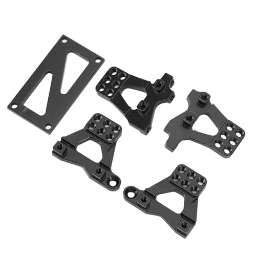 JTLB RC Shock Damper Bracket RC Damper Mount Stand Shock Mount Suspension Bracket Aluminum Alloy Carbon Fiber Upgrade with Metal Mounts for 1/18 Crawler (Black)