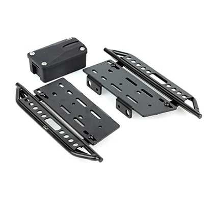 LCX Racing 1/10th RC Crawler Car Metal Rail Steel Side Step Running Board Rock Slider for Axial SCX10 II 90046 Wrangle Body