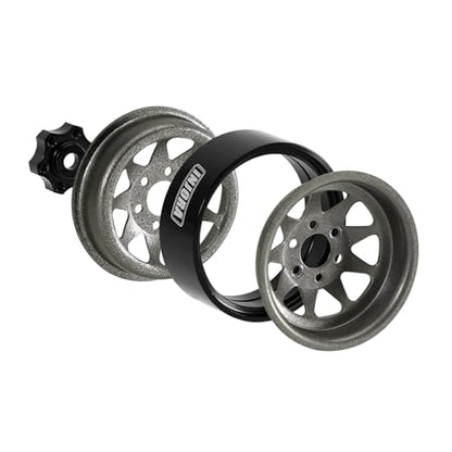 INJORA -4.05mm Offset Steel 1.3" Wheels for 1/24 1/18 RC (Titanium Grey) - color: Titanium Grey