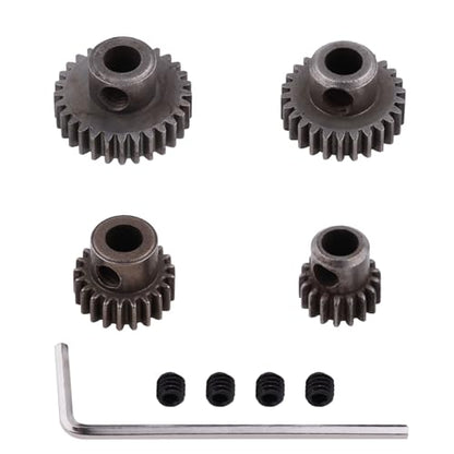 Hobbypark Steel Metal Mod 0.6 Module Pinion Gear Set Motor Gears 5mm Shaft Hole 17T 21T 26T 29T for RC Cars Trucks Crawlers Buggies (4-Pack)