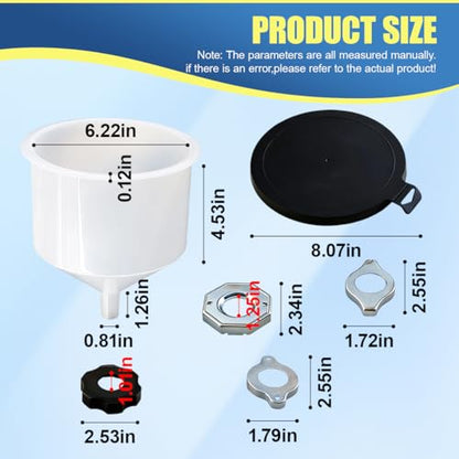No-Spill Coolant Funnel Kit with Coolants Tester, Spill-Proof Auto Radiator Fill Funnel Kit, Car Fluid & Oil Funnels Flush Tool with Adapters, Vehicle Funnels Bleeder Accessories (15PCS&Tester) - color: 15PCS&Tester