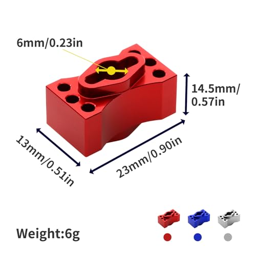 Aluminum Differential Locker Diff Lock Spool RC Upgraded Parts for LOSI 1/8 LMT Monster Truck RC Car, Red - color: Red