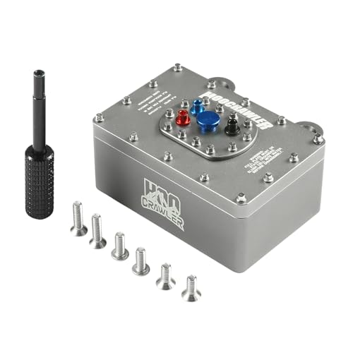 Aluminum Alloy 1:10 Scale RC Fuel Cell Receiver Box for RC4WD TF2 SCX10 Pro VS4-10 1/8 1/10 RC Crawler Upgrade (Silver) - color: Silver