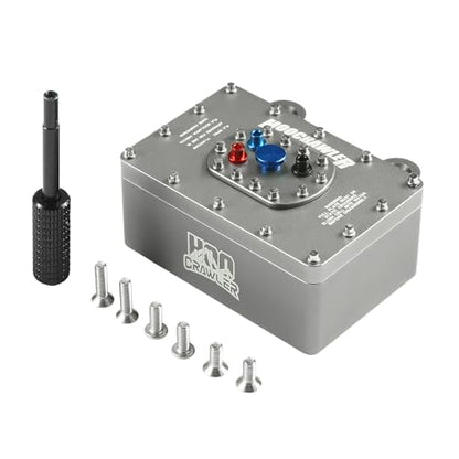 Aluminum Alloy 1:10 Scale RC Fuel Cell Receiver Box for RC4WD TF2 SCX10 Pro VS4-10 1/8 1/10 RC Crawler Upgrade (Silver) - color: Silver