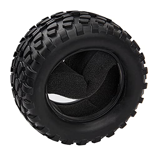 12mm Hub 5.07''OD Rubber Tires & Wheel Rim w/Foam Compatible with 1/10 Scale Traxxas Rustler Stampede HPI HSP Volcano Tamiya Blackfoot 1/10 Off-Road Crawler Monster Buggy Truck