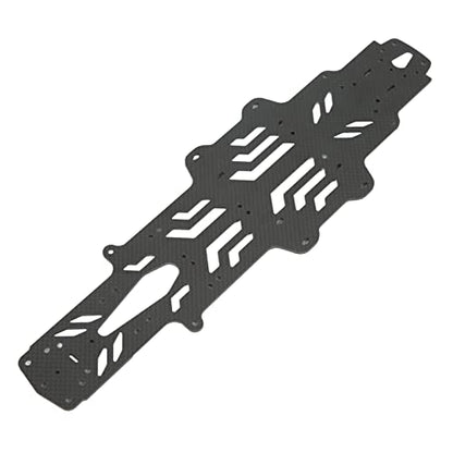 RC Drift Racing Chassis Plate, Carbon Fiber Aluminum Alloy RC Car Chassis Upgrade Parts, High Strength CNC Carbon Fiber for MST RMX2.0S RRX2.0S 1/10, Lightweight Two Layer Hollow D (Black) - color: Black