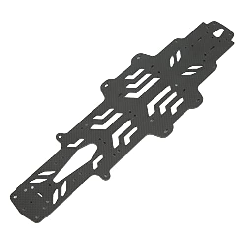 RC Drift Racing Chassis Plate, Carbon Fiber Aluminum Alloy RC Car Chassis Upgrade Parts, High Strength CNC Carbon Fiber for MST RMX2.0S RRX2.0S 1/10, Lightweight Two Layer Hollow D (Black) - color: Black