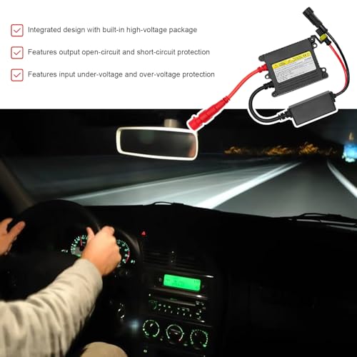 2PCS DC 12V 55W Xenon HID Ballast, Ultrathin HID Ballast Control Unit Automotive Headlight Stabilizer, Super Slim Design Xenon Lamp Replacement Ballast Kit, Car Accessories - size: 55W