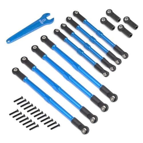 RC Crawlers Components for Traxxas for E-Revo E for Revo 2.0 D251 1/10 Metal Push Rod Toe Links Turnbuckle 5319X 5338R RC Car Upgrade Parts(Blue) - color: Blue