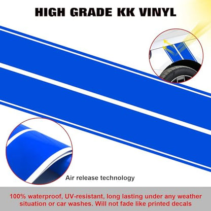 x xotic tech Fender Stripes Hash Marks KK Vinyl Decal Universal for Car Truck Sticker Racing Stripe 11"x23" (Blue) - color: Blue