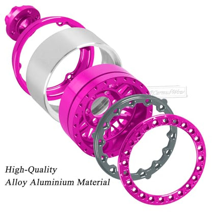 RC 1.9" Beadlock Wheels 1.9 Beadlock Rims for 1/10 SCX10 90046 AX103007 TRX4 TRX6 Gen7 8 D90 VS4-10 MST CFX RC Crawler,Alloy Aluminium 1.9 rc Wheels 1.9 rc Rims w/Wheels Ring,Pink - color: Pink(4pcs)