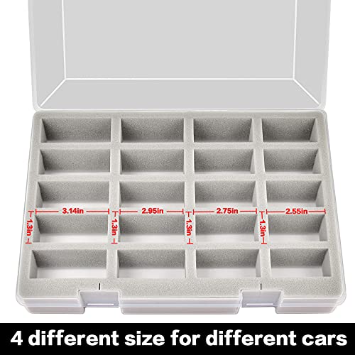 ADAM FULLCASE Hot Wheels Storage Case for 20 Toy Cars, Carrying Box | Portable 20-car Organizer with Fitted Compartments for Die-cast Collections, Easy Storage, Display and Travel, Box Only