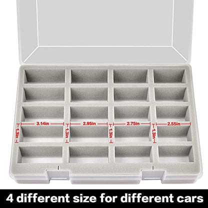 ADAM FULLCASE Hot Wheels Storage Case for 20 Toy Cars, Carrying Box | Portable 20-car Organizer with Fitted Compartments for Die-cast Collections, Easy Storage, Display and Travel, Box Only