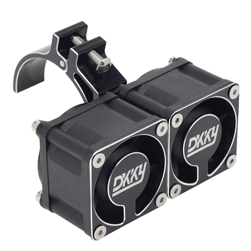 DKKY RC Motor Cooling Fan Heatsink with 42mm Mount for Arrma Axial Traxxas 1/6 1/8 1/10 RC Models with 4274 4286 Motor (Black) - color: Black