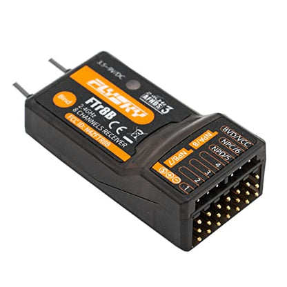 HTLNUZD Flysky FTr8B 2.4GHz Remote Control Receiver Dual Antenna, 8CH PWM/PPM/i.Bus/S.Bus Output Compatible AFHDS 3 RF Modules for PL18 NB4 NB4 Lite Transmitter RC Glider Vehicles
