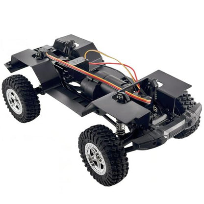 1/18 Scale RC Crawler Chassis Frame with Motor and Steering Servo, Nylon Roller Chassis Kit for Hobby RC Builds (Single Speed) - style: 2-Speed