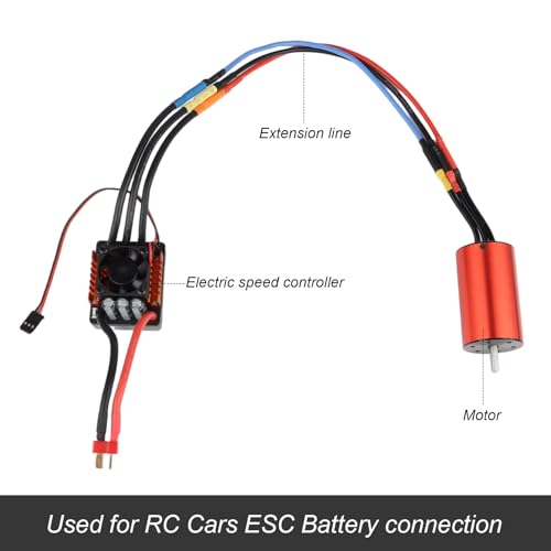 Hobbypark 4mm Banana Plugs Connector Extension Cable Wire for RC Brushless Motor ESC (3-Pack)