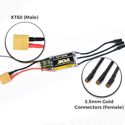 30A 2–4S RC Brushless Motor ESC for RC Plane & Airplane with 5V/6V 4A SBEC