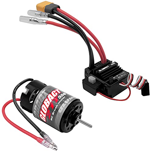 GLOBACT 21T 550 Brushed Motor and 80A ESC for 1/10 RC Crawler (XT60 Plug) | BEC 5A 7.4V/6.4V - size: XT60 Plug