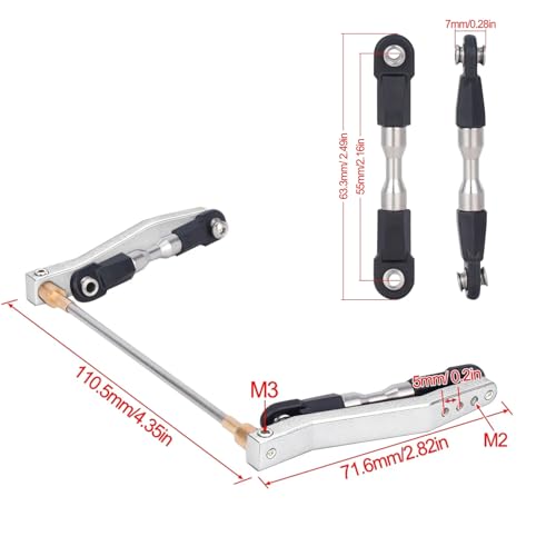 Metal Rear Sway Bar Anti-Roll Set Upgrade for 1/10 Wraith RR10 Yeti | Fit 1/10 Axial Wraith RR10 Yeti crawler Reduce body roll & boost driving stability Sturdy metal, practical RC upgrade partjia - color: Silver