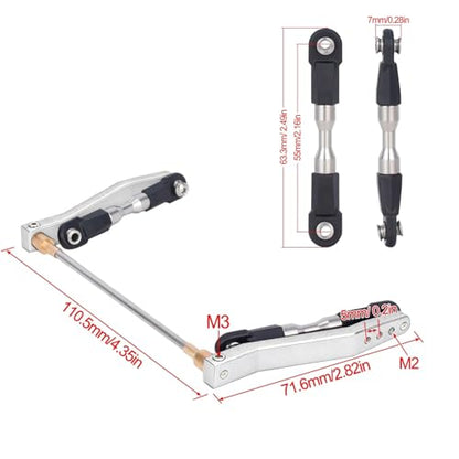 Metal Rear Sway Bar Anti-Roll Set Upgrade for 1/10 Wraith RR10 Yeti | Fit 1/10 Axial Wraith RR10 Yeti crawler Reduce body roll & boost driving stability Sturdy metal, practical RC upgrade partjia - color: Silver